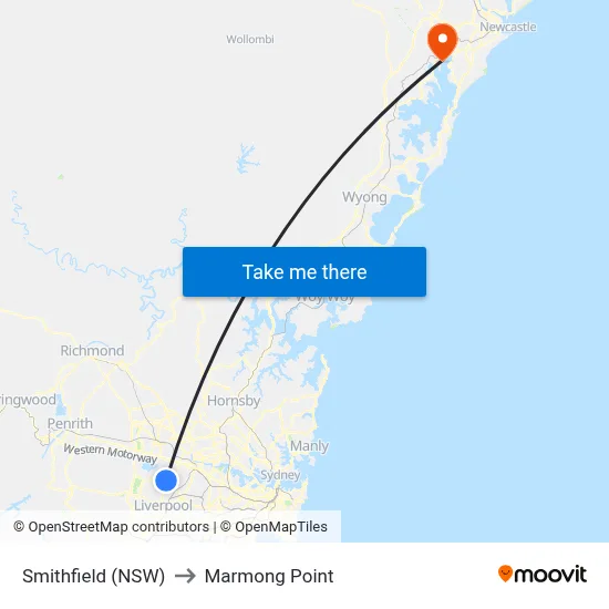 Smithfield (NSW) to Marmong Point map