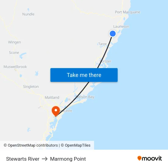 Stewarts River to Marmong Point map