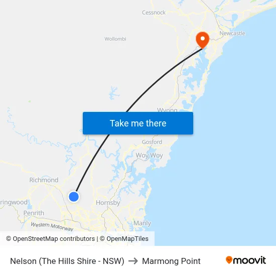 Nelson (The Hills Shire - NSW) to Marmong Point map