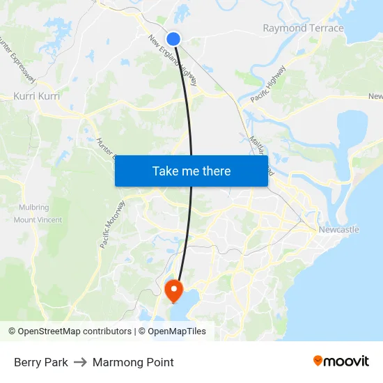 Berry Park to Marmong Point map