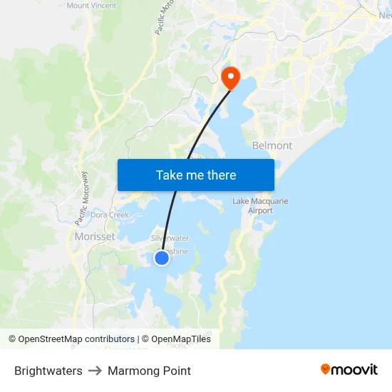Brightwaters to Marmong Point map