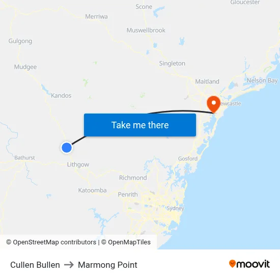Cullen Bullen to Marmong Point map