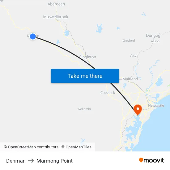 Denman to Marmong Point map