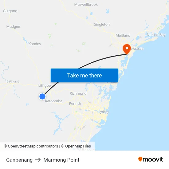 Ganbenang to Marmong Point map