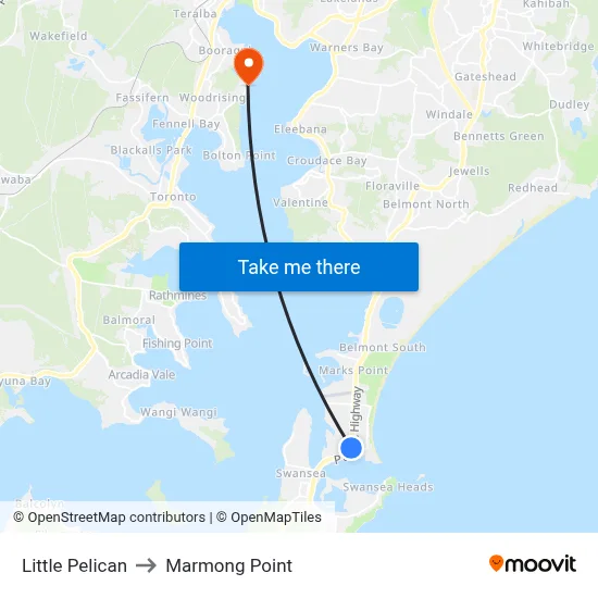 Little Pelican to Marmong Point map