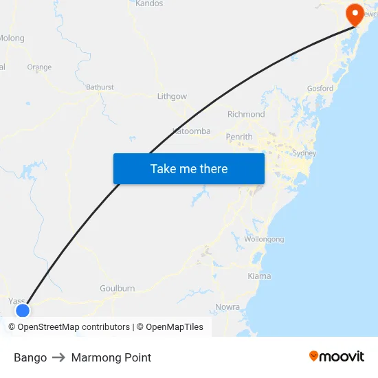 Bango to Marmong Point map