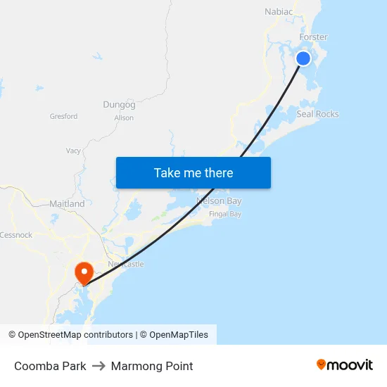 Coomba Park to Marmong Point map