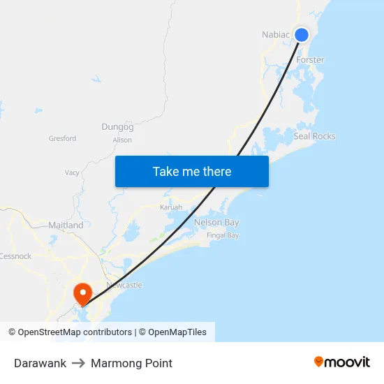 Darawank to Marmong Point map