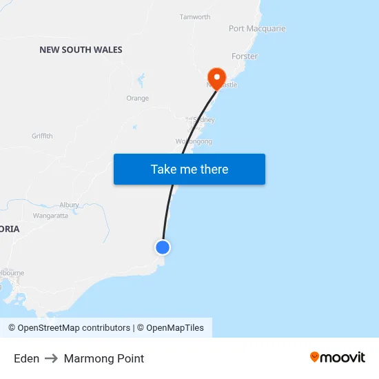 Eden to Marmong Point map