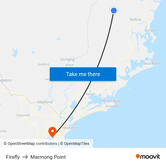 Firefly to Marmong Point map