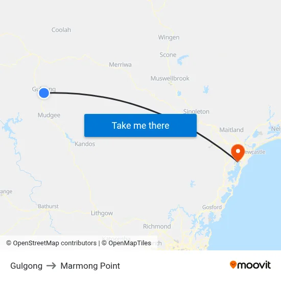 Gulgong to Marmong Point map