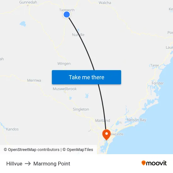 Hillvue to Marmong Point map