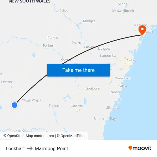 Lockhart to Marmong Point map