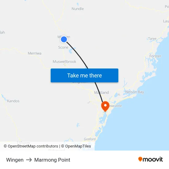 Wingen to Marmong Point map