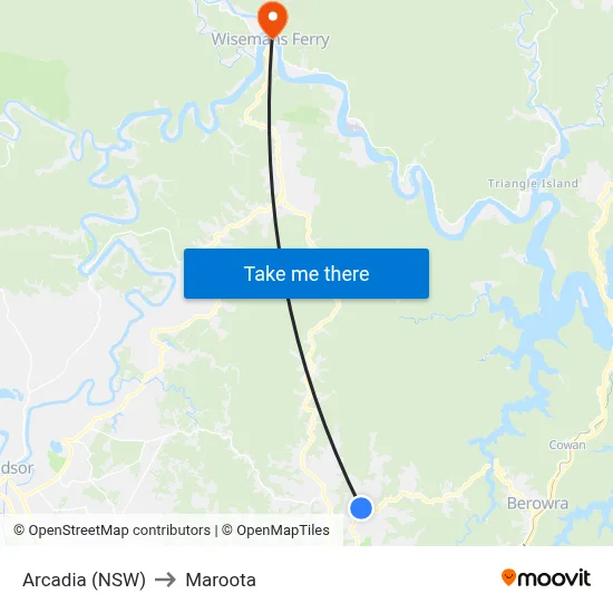 Arcadia (NSW) to Maroota map
