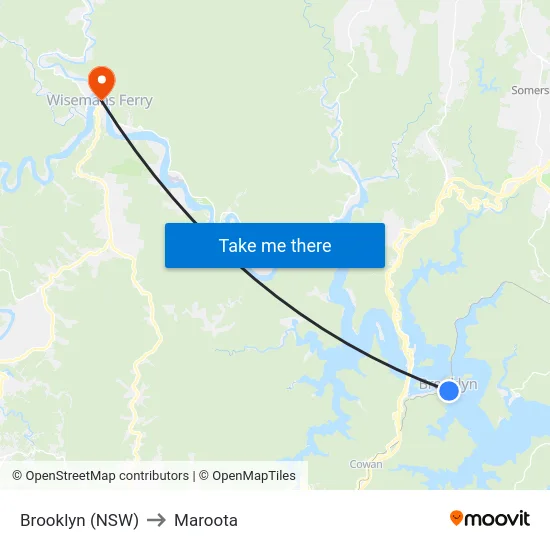 Brooklyn (NSW) to Maroota map