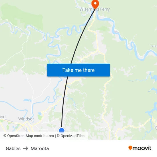 Gables to Maroota map