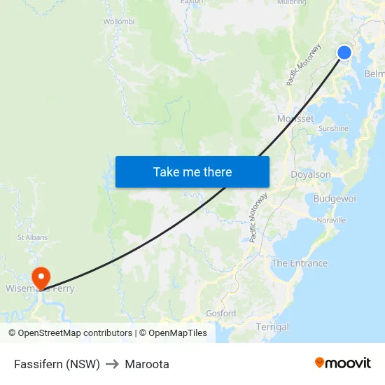 Fassifern (NSW) to Maroota map