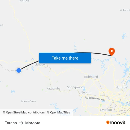 Tarana to Maroota map