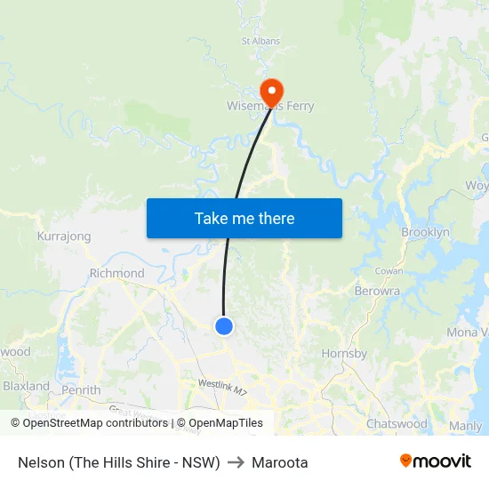 Nelson (The Hills Shire - NSW) to Maroota map