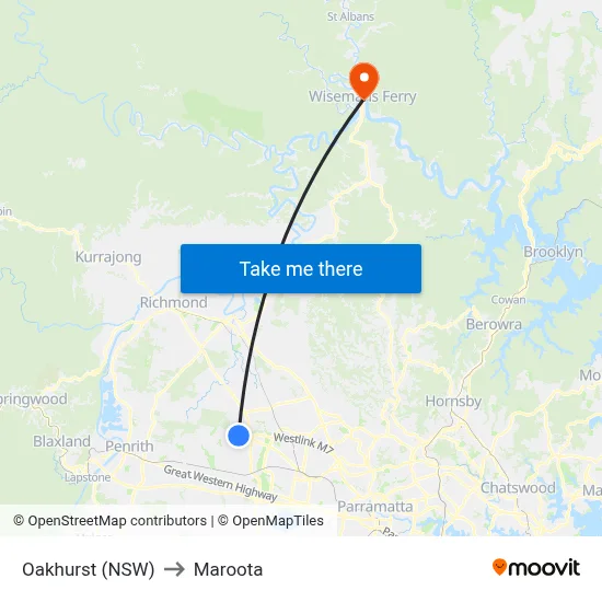 Oakhurst (NSW) to Maroota map
