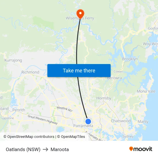 Oatlands (NSW) to Maroota map