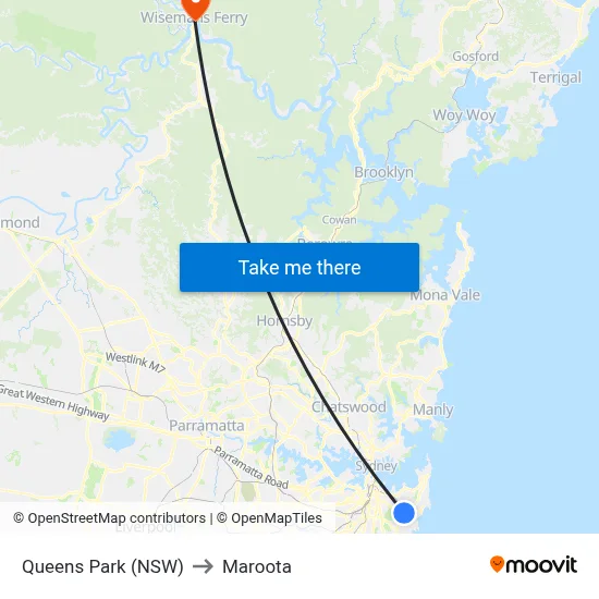 Queens Park (NSW) to Maroota map