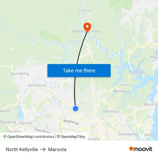 North Kellyville to Maroota map