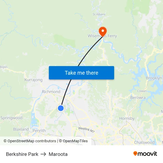 Berkshire Park to Maroota map