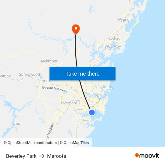 Beverley Park to Maroota map