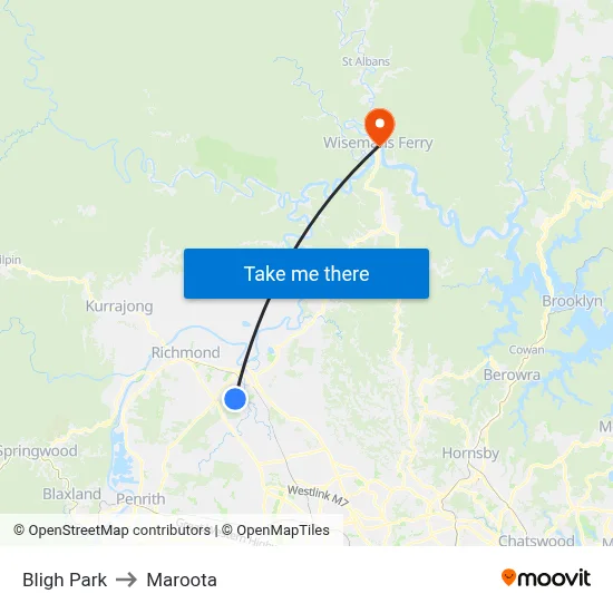Bligh Park to Maroota map