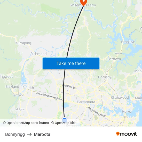 Bonnyrigg to Maroota map
