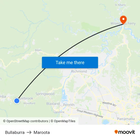 Bullaburra to Maroota map