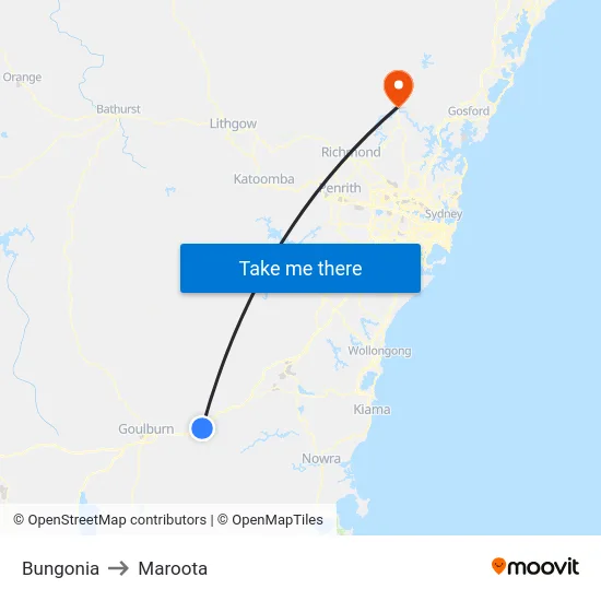 Bungonia to Maroota map