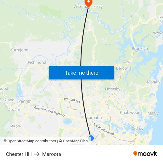 Chester Hill to Maroota map