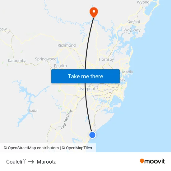 Coalcliff to Maroota map