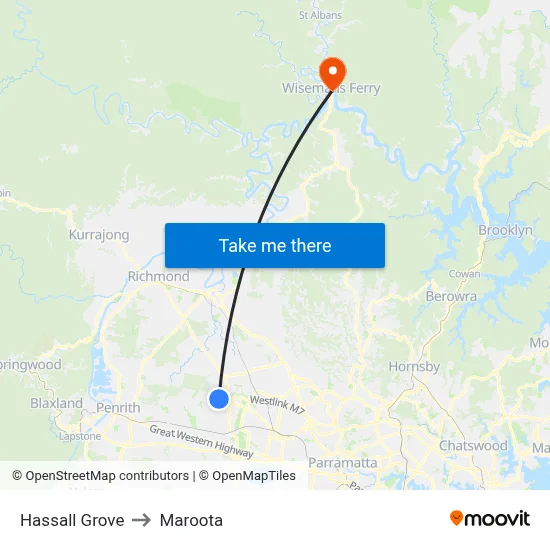Hassall Grove to Maroota map