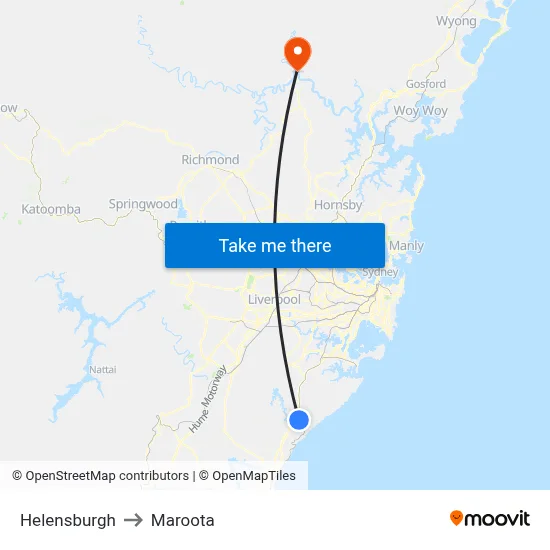 Helensburgh to Maroota map