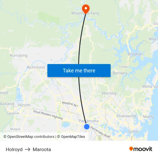 Holroyd to Maroota map