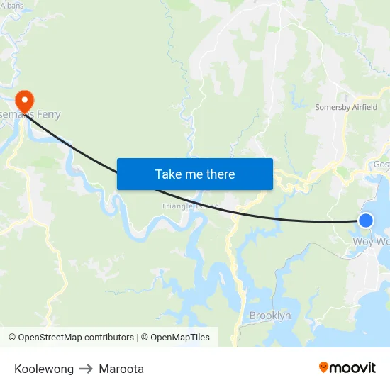 Koolewong to Maroota map