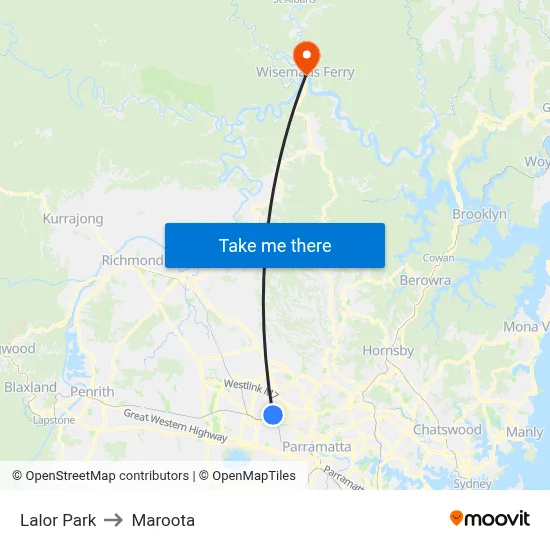 Lalor Park to Maroota map