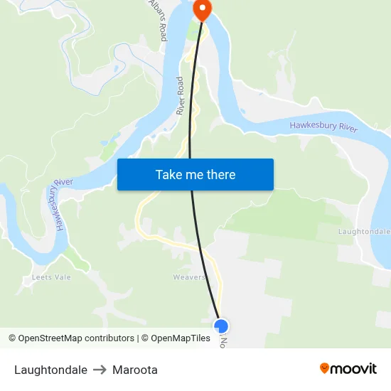 Laughtondale to Maroota map