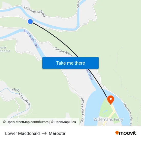 Lower Macdonald to Maroota map
