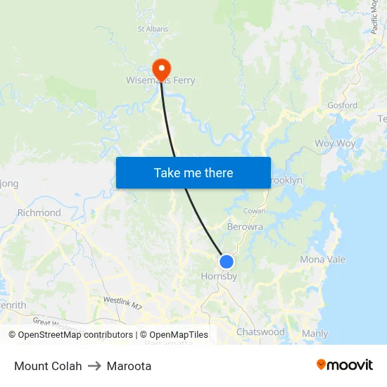 Mount Colah to Maroota map
