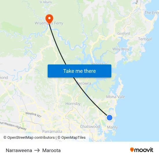 Narraweena to Maroota map