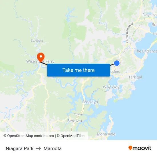 Niagara Park to Maroota map