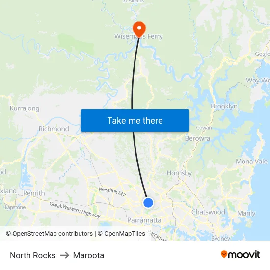 North Rocks to Maroota map