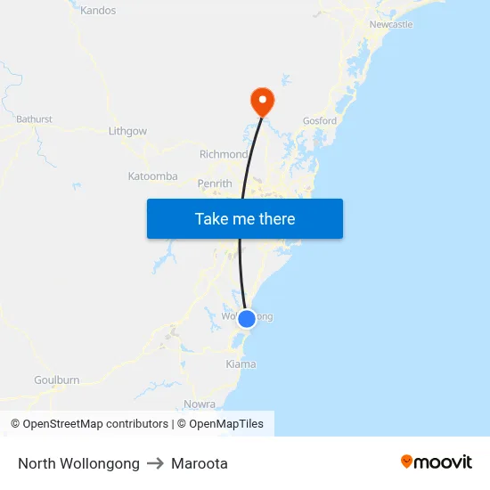 North Wollongong to Maroota map