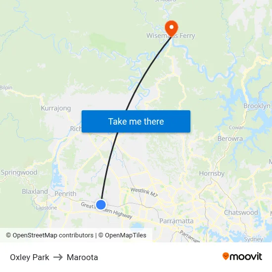 Oxley Park to Maroota map