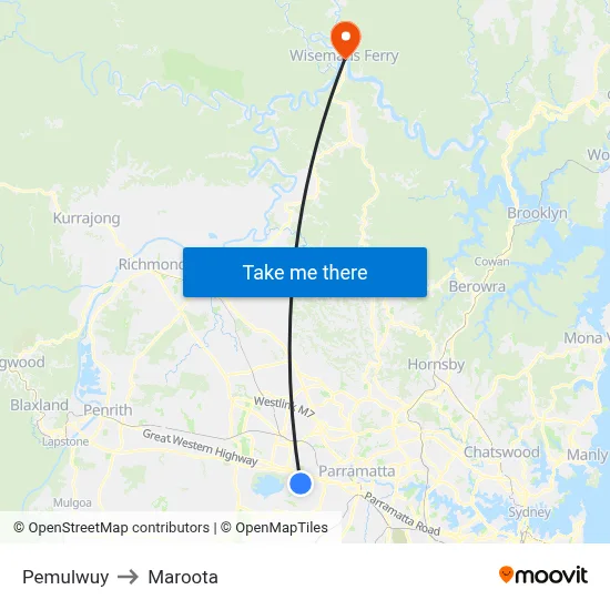 Pemulwuy to Maroota map
